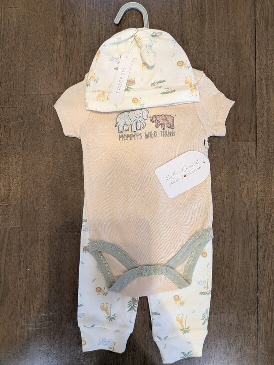 Kyle & Deena Other - Baby boys 3/6m Safari set